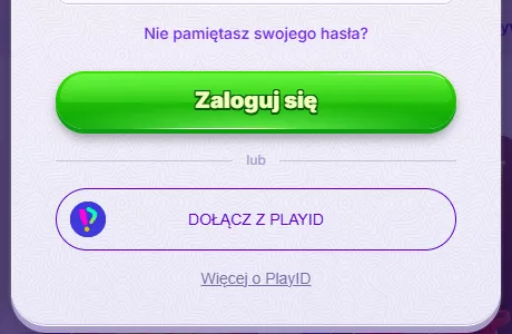 Robocat login przez PlayID Robocat login przez PlayID – fragment okna logowania: Nie pamiętasz swojego hasła?, Zaloguj się i Dołącz z PlayID